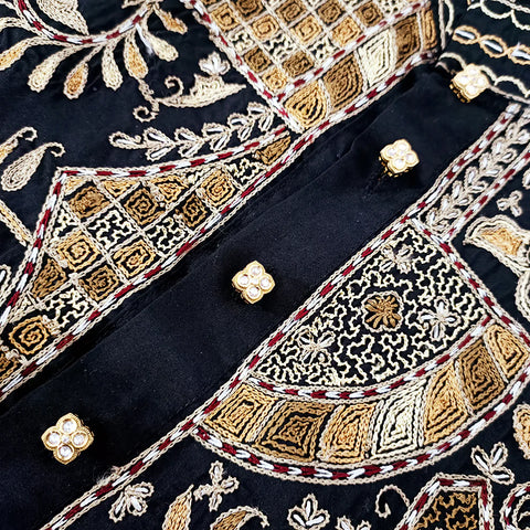 Premium Square Royal Kundan Kurta Patti Button (D2)