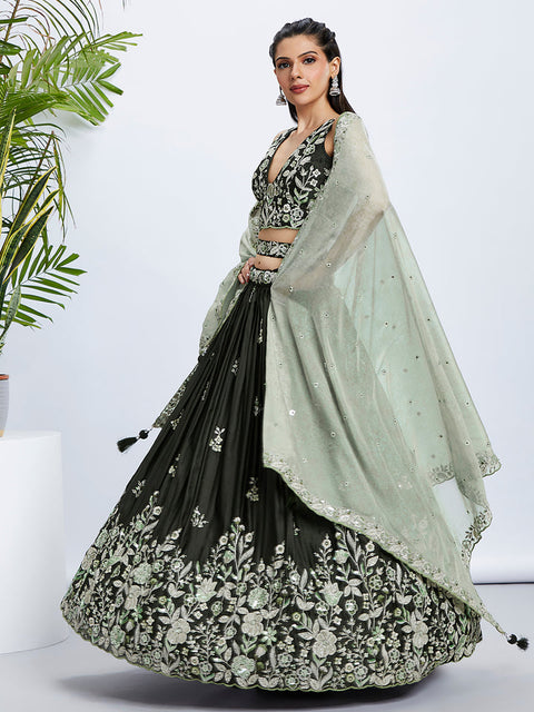 Olive Green Lehenga