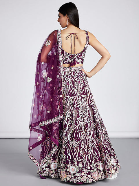 Burgundy Lehenga