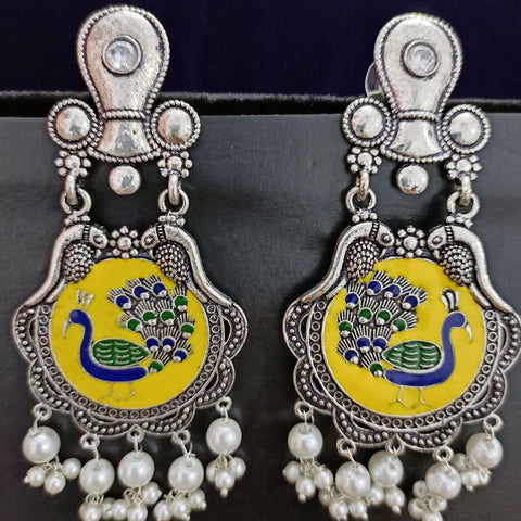 Traditional Style Oxidized Earrings with Pearl for Casual Party (E87)