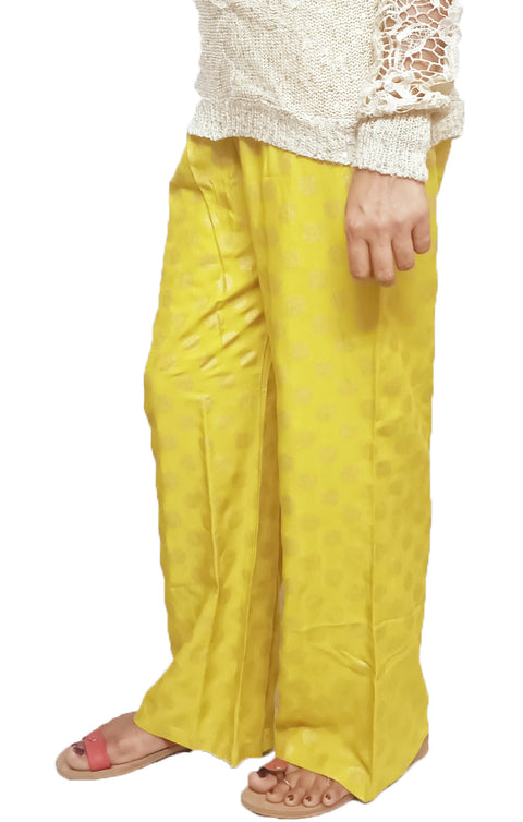 Designer Yellow Color Rayon Plazzo for Womens and Girls (D5)