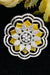 Silver Plated Yellow Color Stone American Diamond Floral Ring (D227)