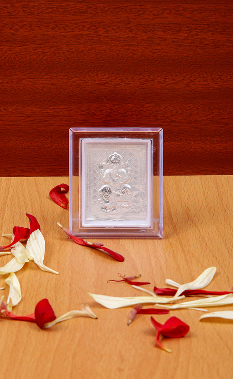 Ganesha Pure Silver Frame for Housewarming, Gift and Pooja (D21)