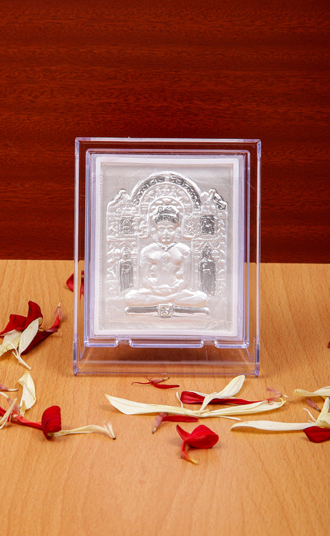 Mahaveer Ji Pure Silver Frame for Housewarming, Gift and Pooja (D44)