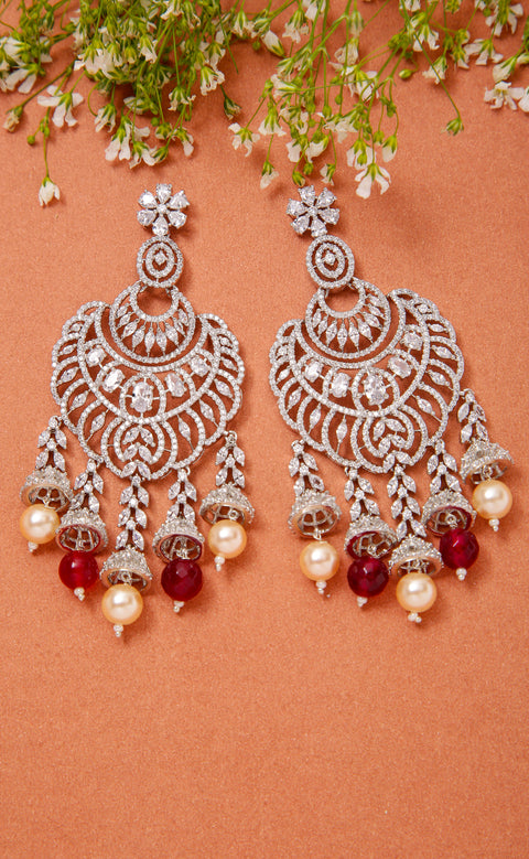 Elegant Ethnic American Diamond Chandelier Earrings For Special Occasions (E1019)