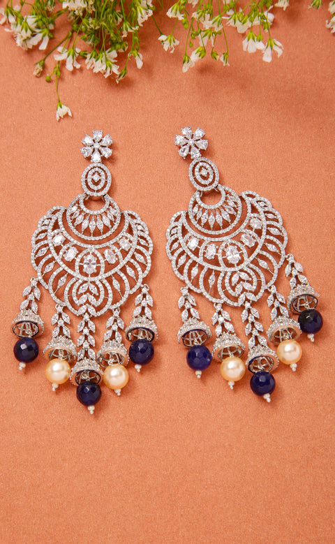 Elegant Ethnic American Diamond Chandelier Earrings For Special Occasions (E1019)