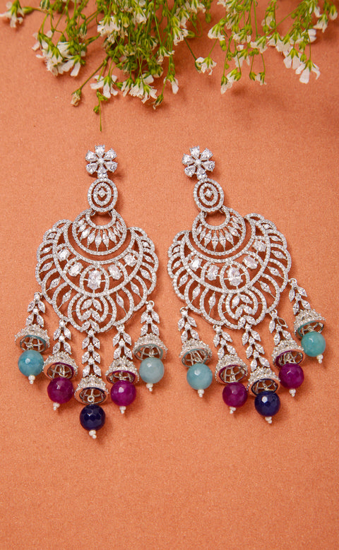 Elegant Ethnic American Diamond Chandelier Earrings For Special Occasions (E1019)