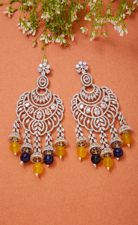 Elegant Ethnic American Diamond Chandelier Earrings For Special Occasions (E1019)