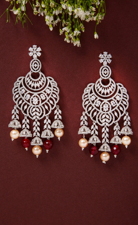 Elegant Ethnic American Diamond Chandelier Earrings For Special Occasions (E1019)