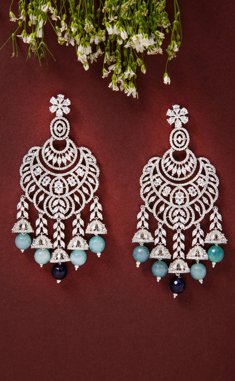 Elegant Ethnic American Diamond Chandelier Earrings For Special Occasions (E1019)