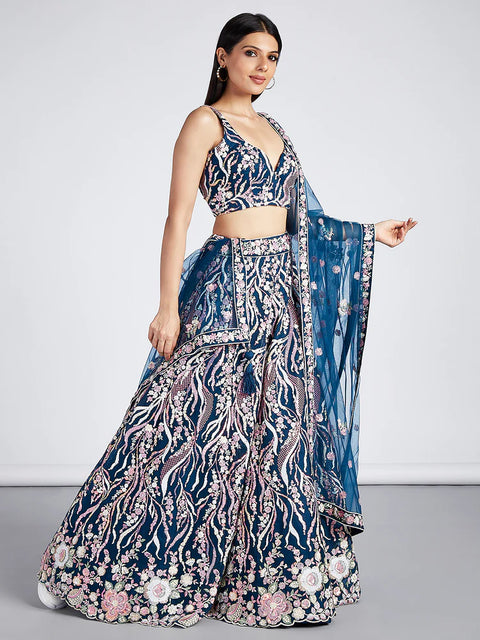 Navy Blue Lehenga