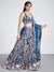 Navy Blue Multi-Sequins & Thread Work Embroidery Net Lehenga For Party Wear (D360)
