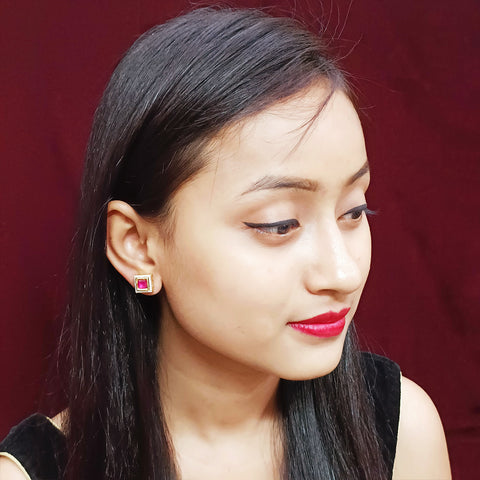 Designer Royal Kundan Gold Plated Studs (Design 61)