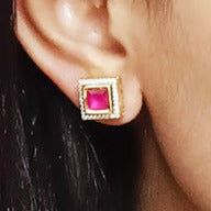 Designer Royal Kundan Gold Plated Studs (Design 61)