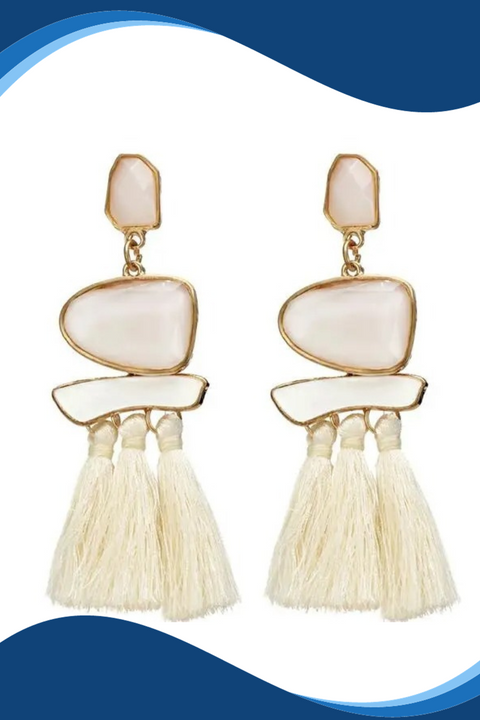 Ethnic Statement Tassel Drop Earrings (Design 776)