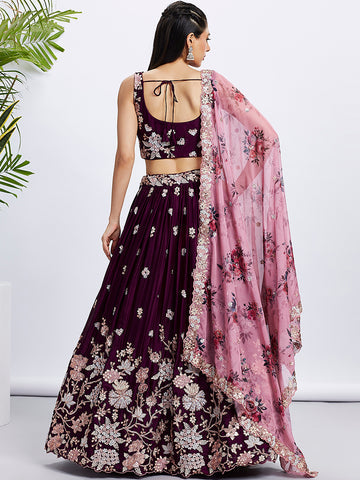 Burgundy Lehenga