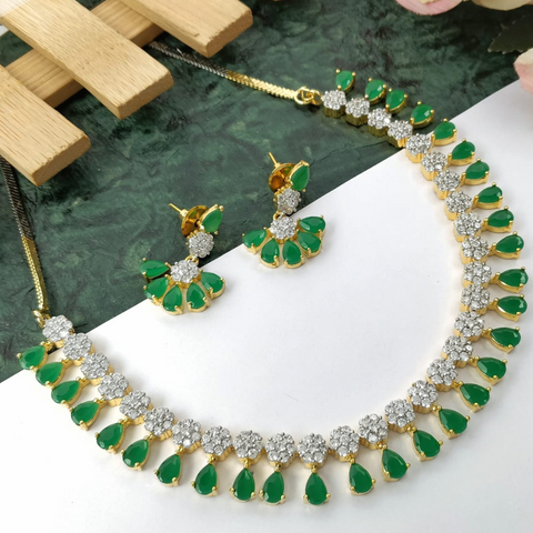 American Diamond and Semi-Precious Designer Necklace Set