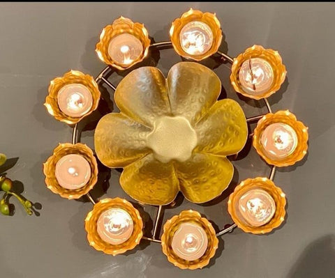 Urli Bowl For Home Decor & Festival Gifting Decorative Showpiece Iron Table Diya (Design 147)