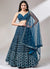 Royal Blue Multi Embroidery Wedding Lehenga Choli (D263)