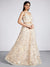 Cream Net Heavy Sequined, Mirror and thread work embroidery Lehenga For Party Wear (D344)