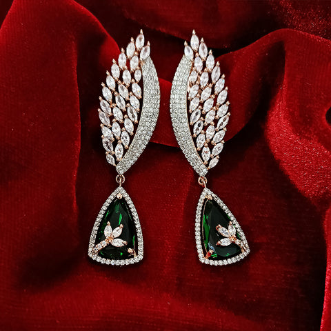 Oxidized  American Diamond Contemporary Earrings