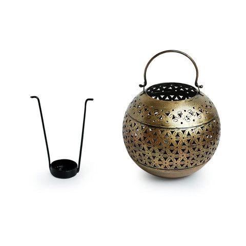 Antique Big Handi Tea-Light Holder, Metal Tealight Candle Holders for Decor & Showcase Items (Design 177)