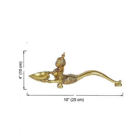 Mermaid Design Brass Aarti Diya |Standard | Pack Of 1 (Design 131)