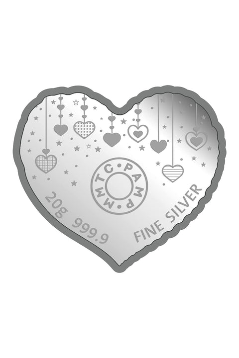 999 MMTC Pure Silver 20 Grams Heart Coin (Design 8)