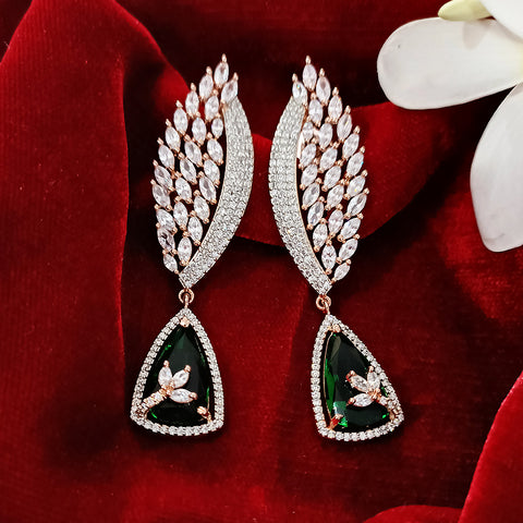 Oxidized  American Diamond Contemporary Earrings