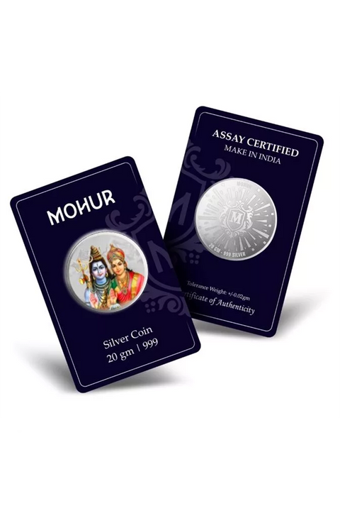 999 Pure Silver Shiv Parwati Ji Coins (Design 31)