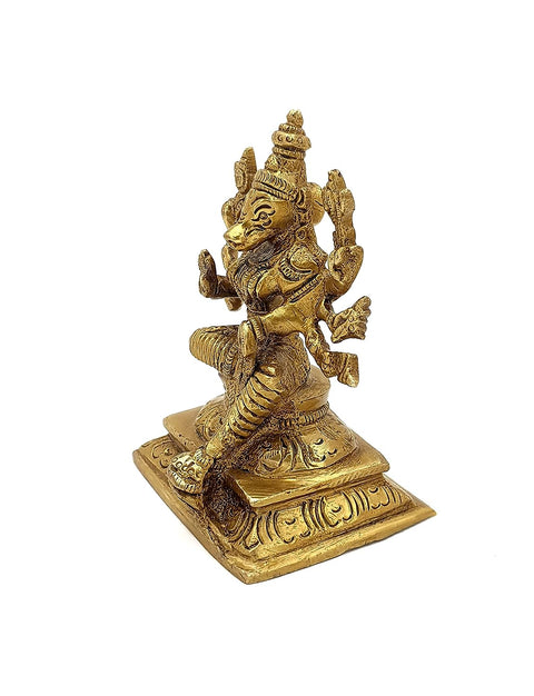 Brass 4.5 Inches Varahi Statue, Varahi Amman Statue, Brass God Idols, Golden, Standard, Pack of 1 (Design 138)