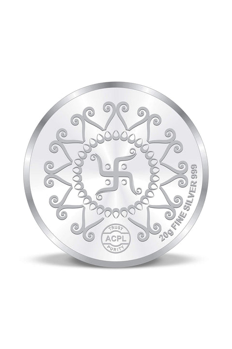 999 Kalash Pure Silver 20 Grams Coin ( Design 18)