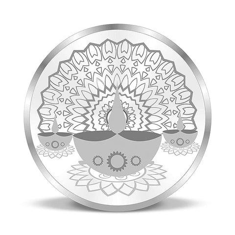 999 Pure Silver Diya Spreading Light & Prosperity 10 Grams Coin