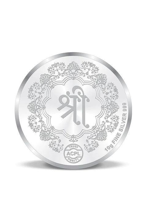 999 Pure Silver Goddess Lakshmi 10 Grams Coin