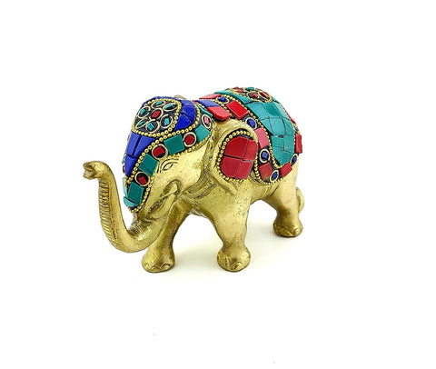 Handcrafted Brass Elephant Decor Showpiece | 5 Inches(Design 129)