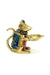Brass Ganesha Mouse Holding Oil Lamp Diya With Gemstone Work,Standard,1 Piece(Design 106)