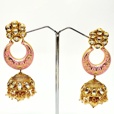 Gold Plated Kundan Meenakari Necklace Set (D957)