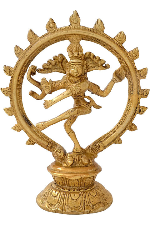 Brass Natraj with Carving Showpiece, Home Décor, Standard, Pack of 1(Design 95)