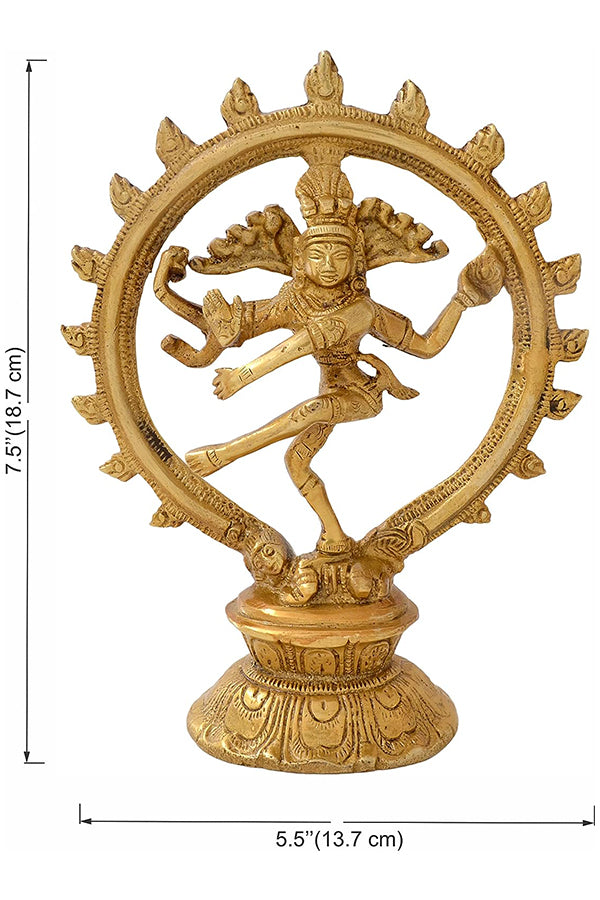 Brass Natraj with Carving Showpiece, Home Décor, Standard, Pack of 1(D ...