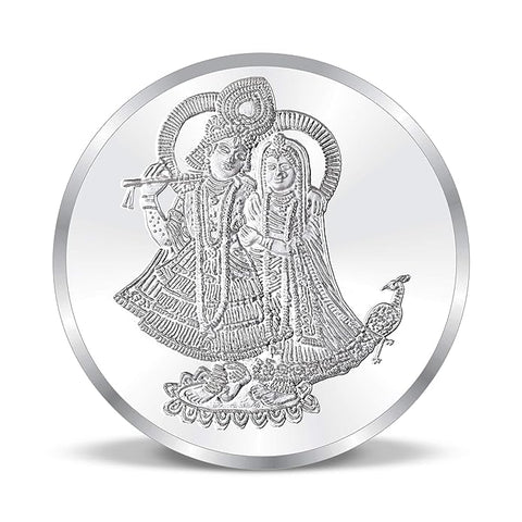 999 Pure Silver Radha Krishna 10 Grams Coin
