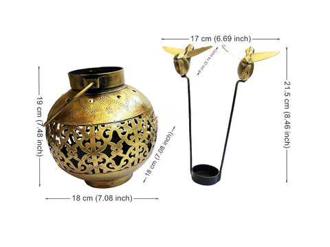 Metallic Iron Lota Shape Candle tealight Holder (Design 175)