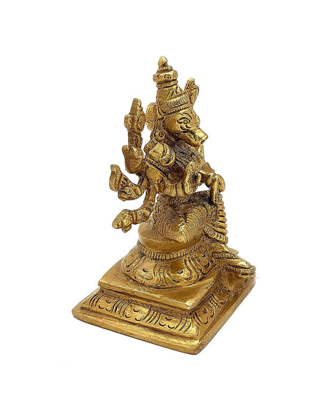 Brass 4.5 Inches Varahi Statue, Varahi Amman Statue, Brass God Idols, Golden, Standard, Pack of 1 (Design 138)