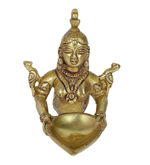 Mermaid Design Brass Aarti Diya |Standard | Pack Of 1 (Design 131)