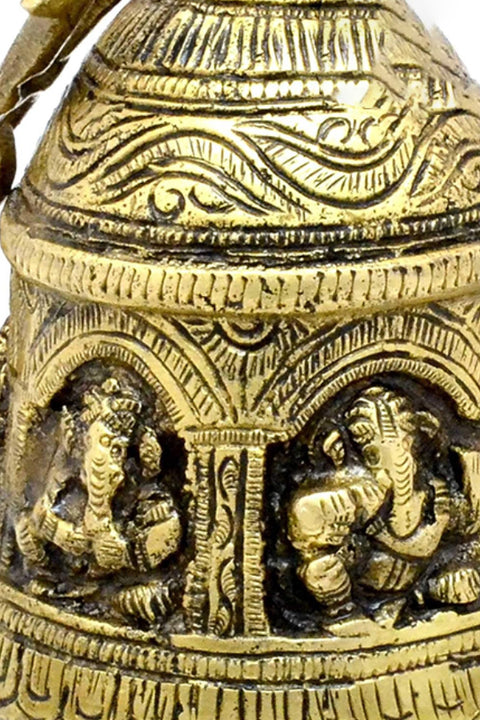 Ganesha Design Brass Hanging Bell (Design 119)