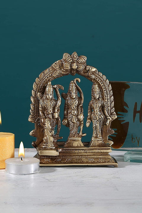 Brass Ram Darbar Idol, Standard, Antique Brown(Design 111)