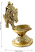 4.5 Inches Shankh Chakra Brass Diya Pair (Set of 2), Antique Yellow (Design 136)