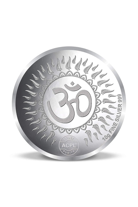 999 Sai Baba Pure Silver 10 Grams Coin