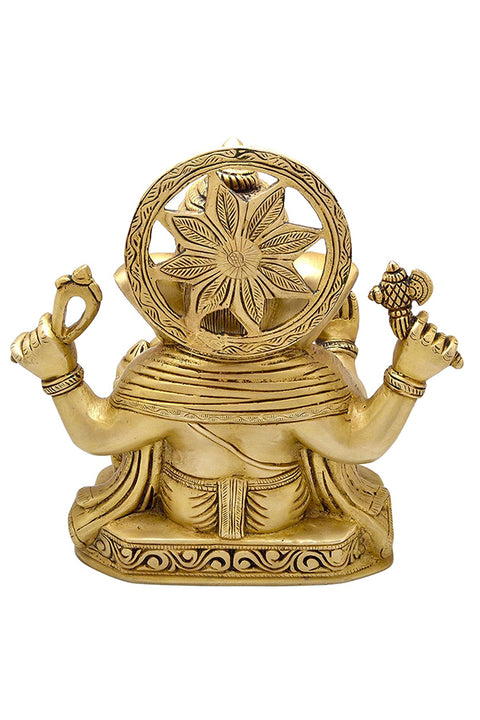 Handcarved Brass Lord Ganesha Statue, Standard,1 Piece(Design 104)