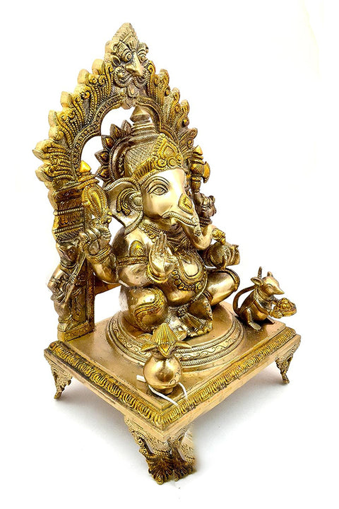 Brass Lord Ganesh Idol with Antique Finish(Design 124)