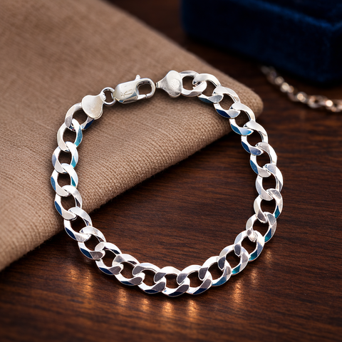 925 Mens Chain Silver Bracelet (Design 14)